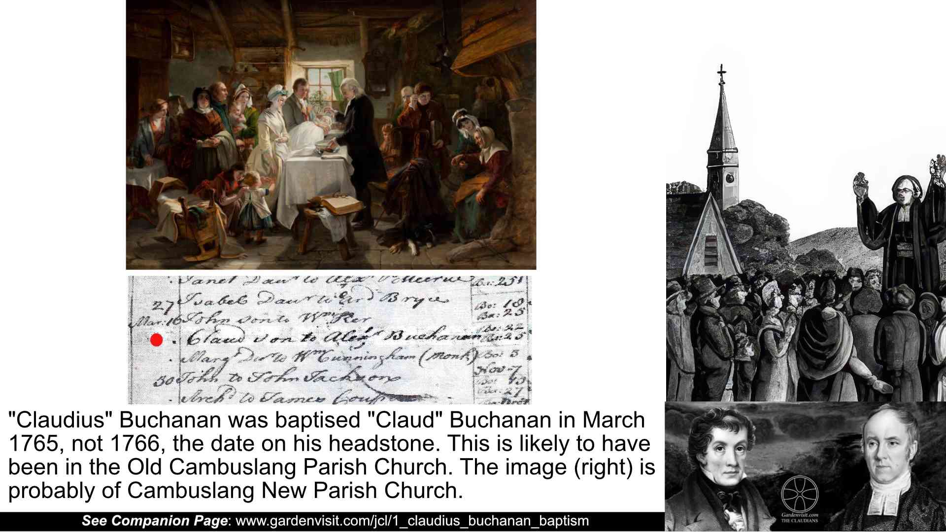Correction to baptism date of Claudius Buchanan